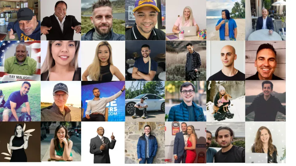 Grid of successful business clients